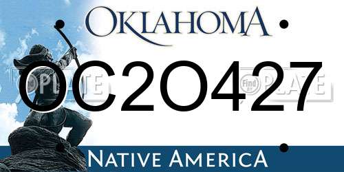 OC2O427 Oklahoma License Plate