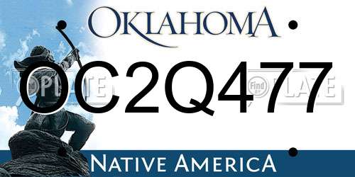 OC2Q477 Oklahoma License Plate