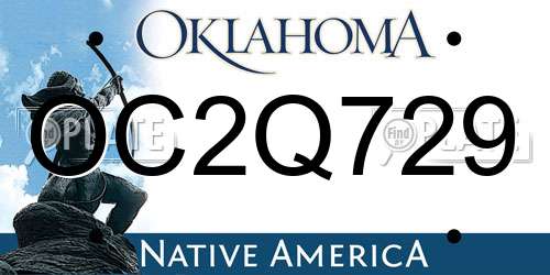 OC2Q729 Oklahoma License Plate