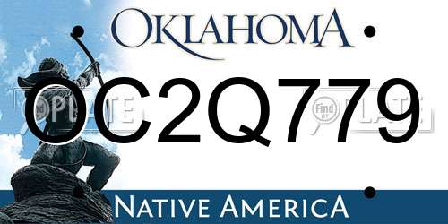 OC2Q779 Oklahoma License Plate