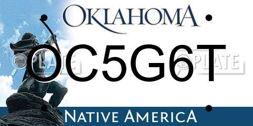 OC5G6T Oklahoma License Plate