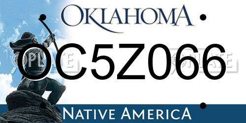 OC5Z066 Oklahoma License Plate