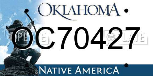 OC70427 Oklahoma License Plate
