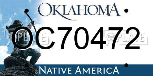 OC70472 Oklahoma License Plate