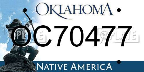 OC70477 Oklahoma License Plate