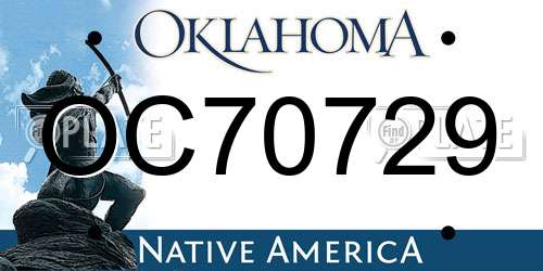 OC70729 Oklahoma License Plate