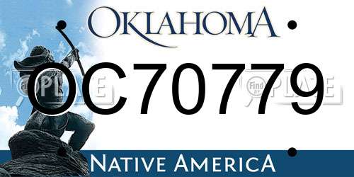 OC70779 Oklahoma License Plate