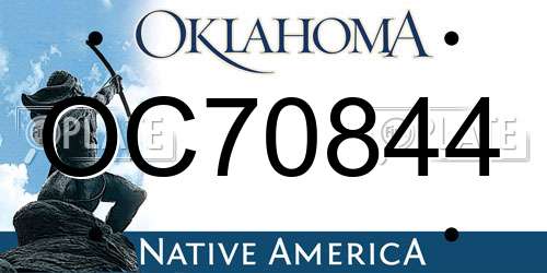 OC70844 Oklahoma License Plate