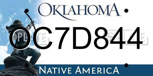 OC7D844 Oklahoma License Plate