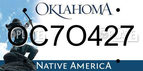 OC7O427 Oklahoma License Plate