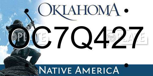 OC7Q427 Oklahoma License Plate