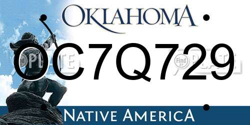OC7Q729 Oklahoma License Plate