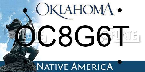 OC8G6T Oklahoma License Plate