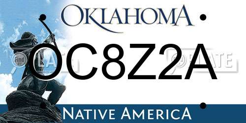 OC8Z2A Oklahoma License Plate