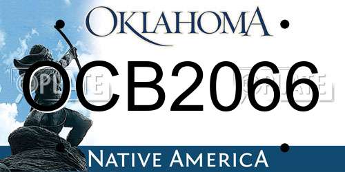 OCB2066 Oklahoma License Plate