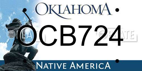 OCB724 Oklahoma License Plate