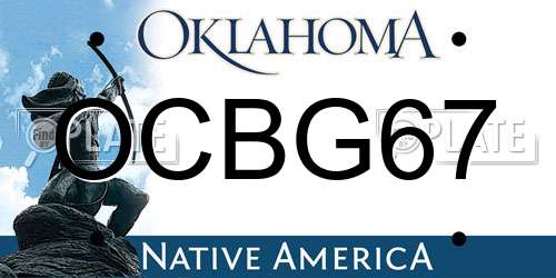 OCBG67 Oklahoma License Plate