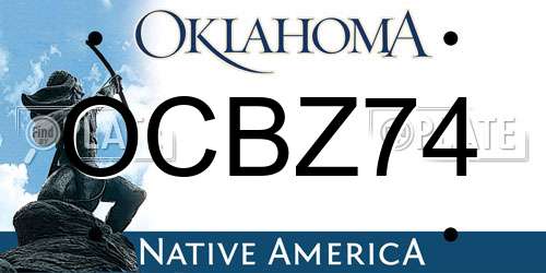 OCBZ74 Oklahoma License Plate