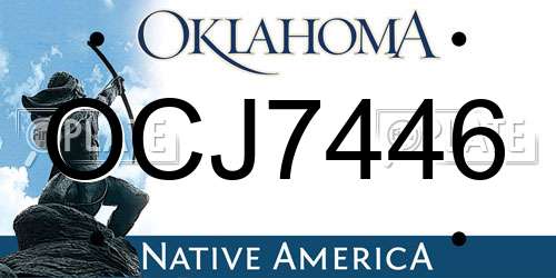 OCJ7446 Oklahoma License Plate