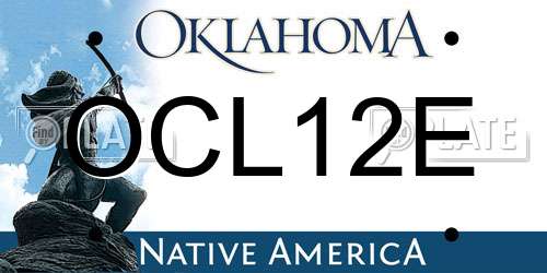 OCL12E Oklahoma License Plate