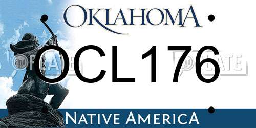 OCL176 Oklahoma License Plate