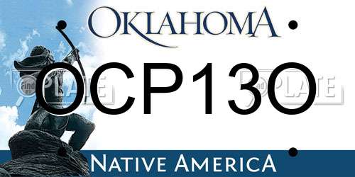 OCP13O Oklahoma License Plate