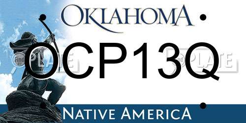 OCP13Q Oklahoma License Plate