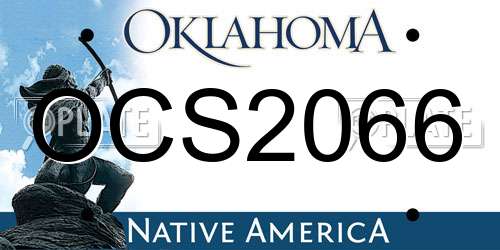 OCS2066 Oklahoma License Plate