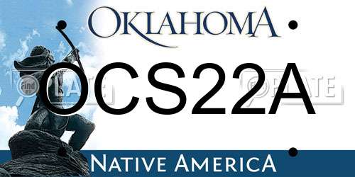 OCS22A Oklahoma License Plate