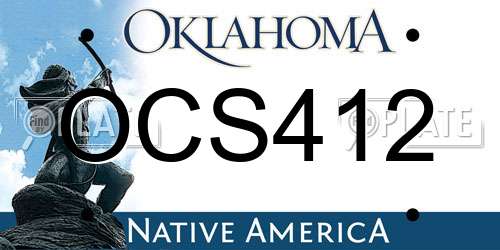 OCS412 Oklahoma License Plate