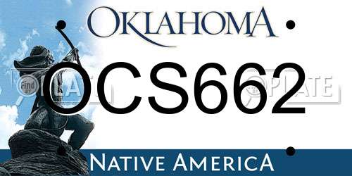 OCS662 Oklahoma License Plate