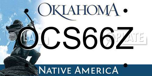 OCS66Z Oklahoma License Plate