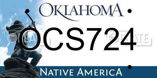 OCS724 Oklahoma License Plate