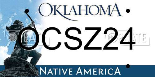 OCSZ24 Oklahoma License Plate