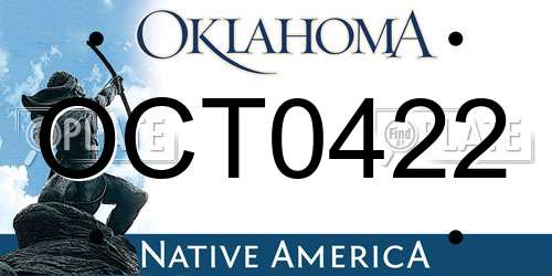 OCT0422 Oklahoma License Plate