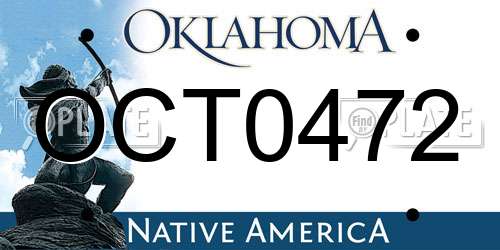 OCT0472 Oklahoma License Plate