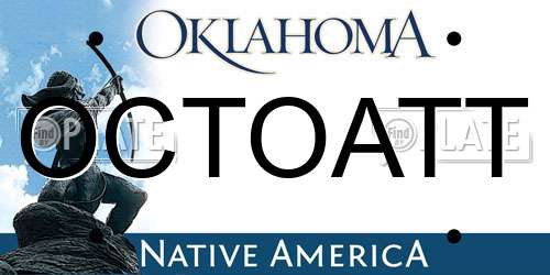 OCTOATT Oklahoma License Plate