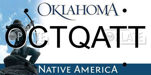 OCTQATT Oklahoma License Plate