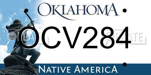 OCV284 Oklahoma License Plate