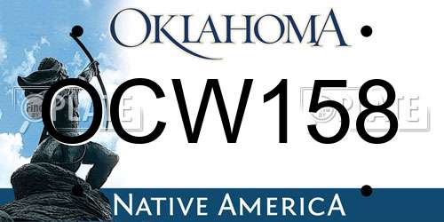 OCW158 Oklahoma License Plate