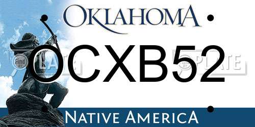 OCXB52 Oklahoma License Plate