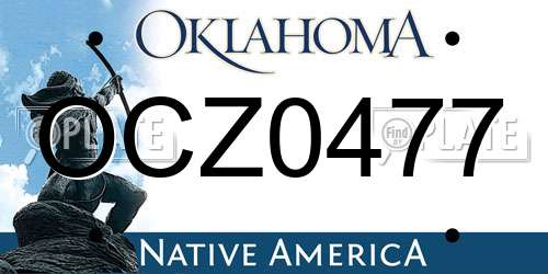 OCZ0477 Oklahoma License Plate