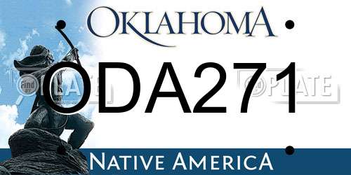 ODA271 Oklahoma License Plate