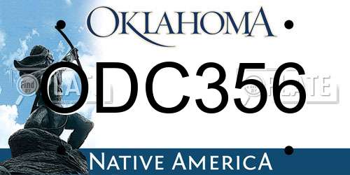 ODC356 Oklahoma License Plate