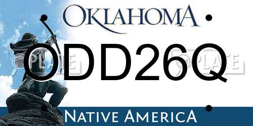 ODD26Q Oklahoma License Plate