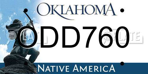 ODD760 Oklahoma License Plate