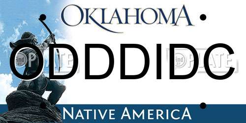ODDDIDC Oklahoma License Plate