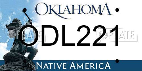 ODL221 Oklahoma License Plate