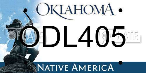 ODL405 Oklahoma License Plate
