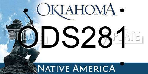 ODS281 Oklahoma License Plate